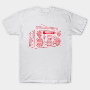 Turntable (Red Lines) Analog / Music T-Shirt